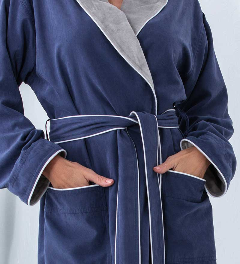 Women's - Sleek Microfiber Robe With Shawl Collar (Multiple Color)