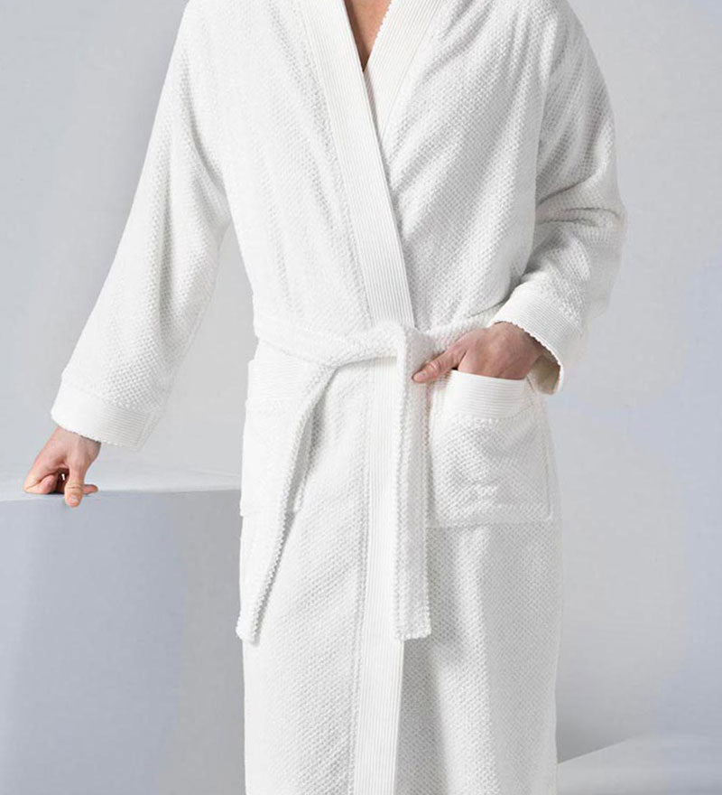 Men's - Serene Spa Organic Cotton Robe With Kimono Collar - (Multiple Color)