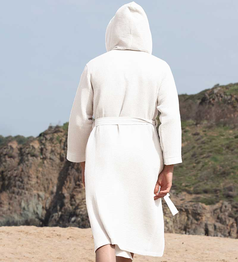Men's - Ultra Comfy Waffle Weave Robe With Hood (Multiple Color)