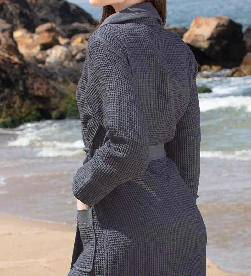 Women's - Ultra Comfy Waffle Weave Robe With Shawl Collar (Multiple Color)