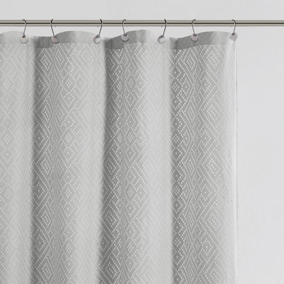 Grey - Spa Retreat Matelassé Cotton Shower Curtain (72"x72")
