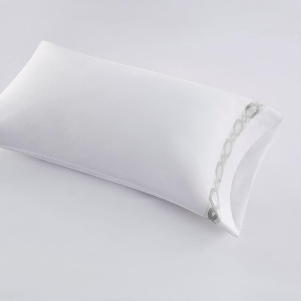 Grey & White - European Inspired Soft & Breathable Cotton Sheet Set (Queen)