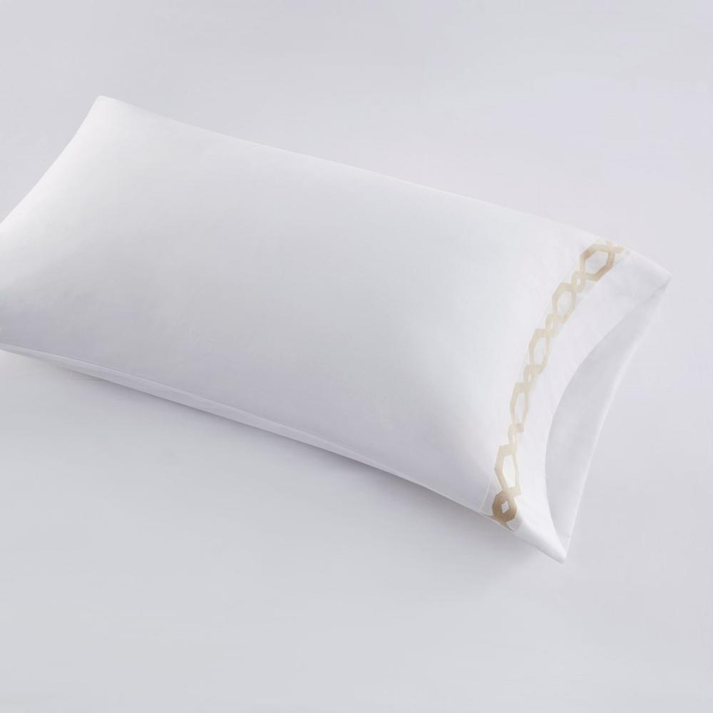 Taupe & White - European Inspired Soft & Breathable Cotton Sheet Set (King)