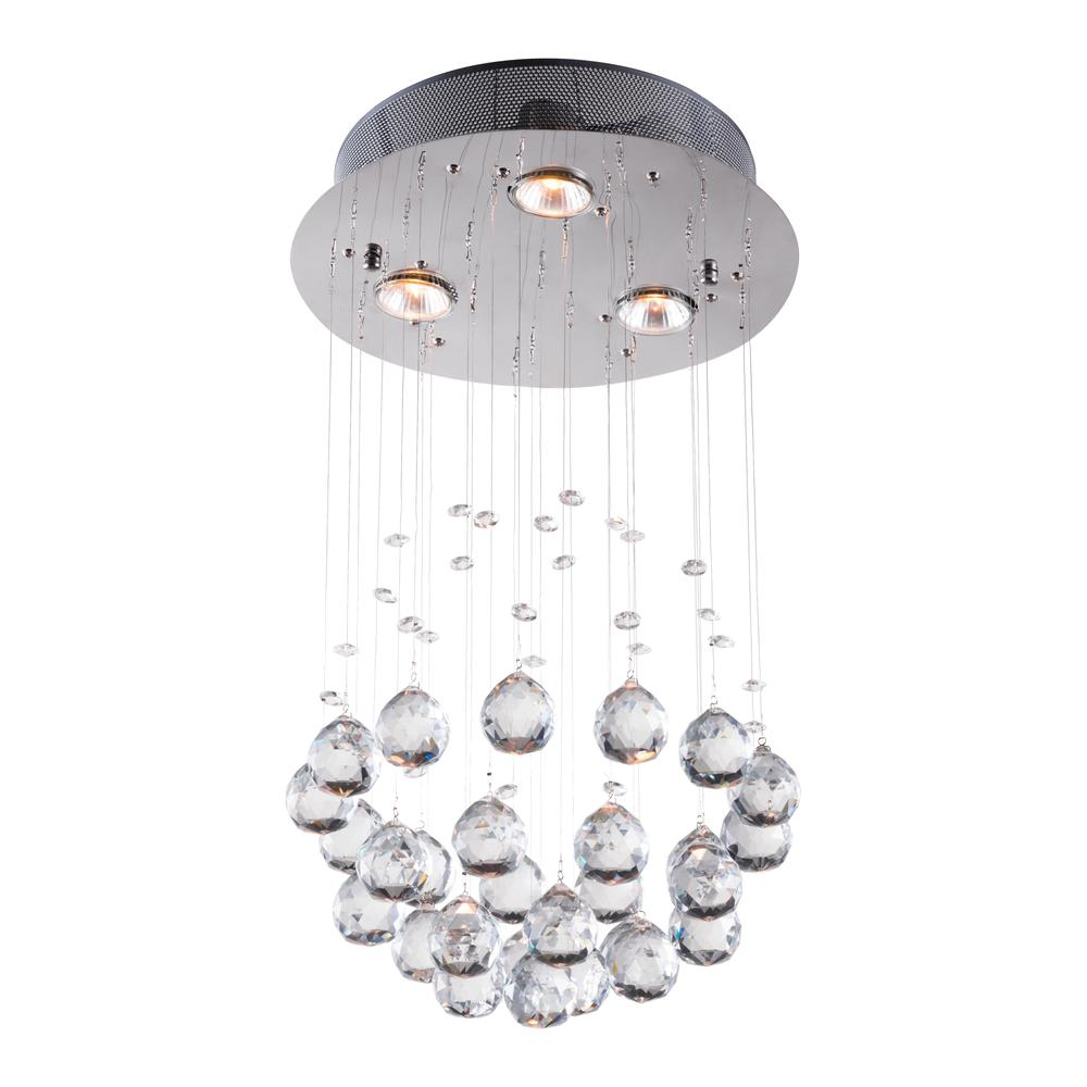 Elegant Crystal Teardrops Chrome Ceiling Lamp (11"W x 20"H)