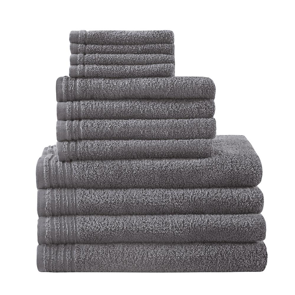 Grey - Super Soft Lightweight Cotton Bath Towel Set (12 Piece)