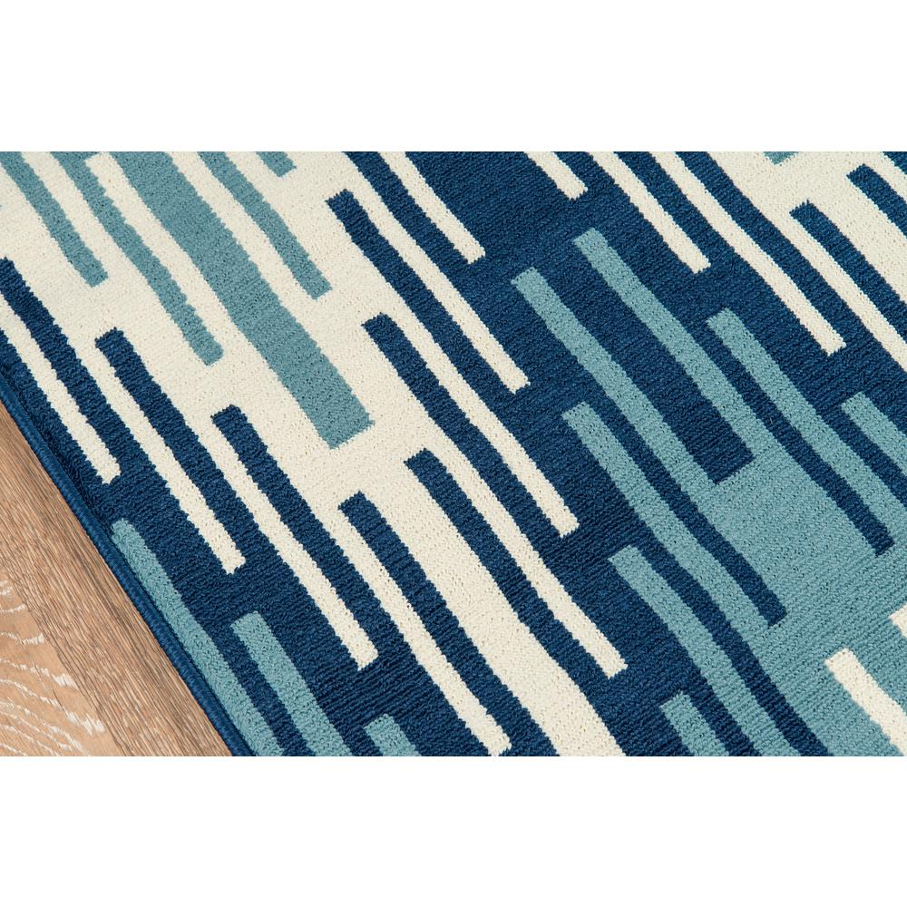 Blue - Exquisite Spiky Waves Pattern Indoor/Outdoor Modern Rug (7'10" X 10'10")