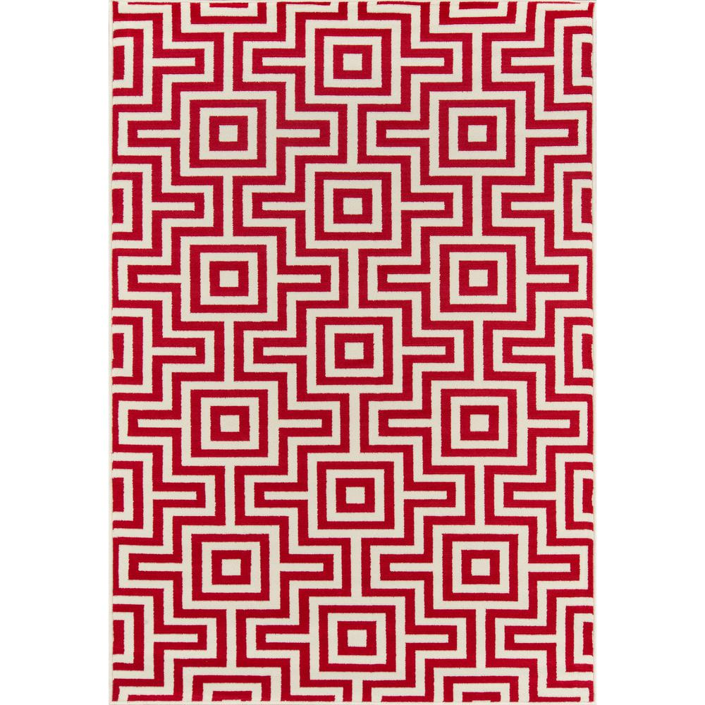 Red - Stylish Trellis Pattern Indoor/Outdoor Modern Runner Rug (2'3" X 7'6")