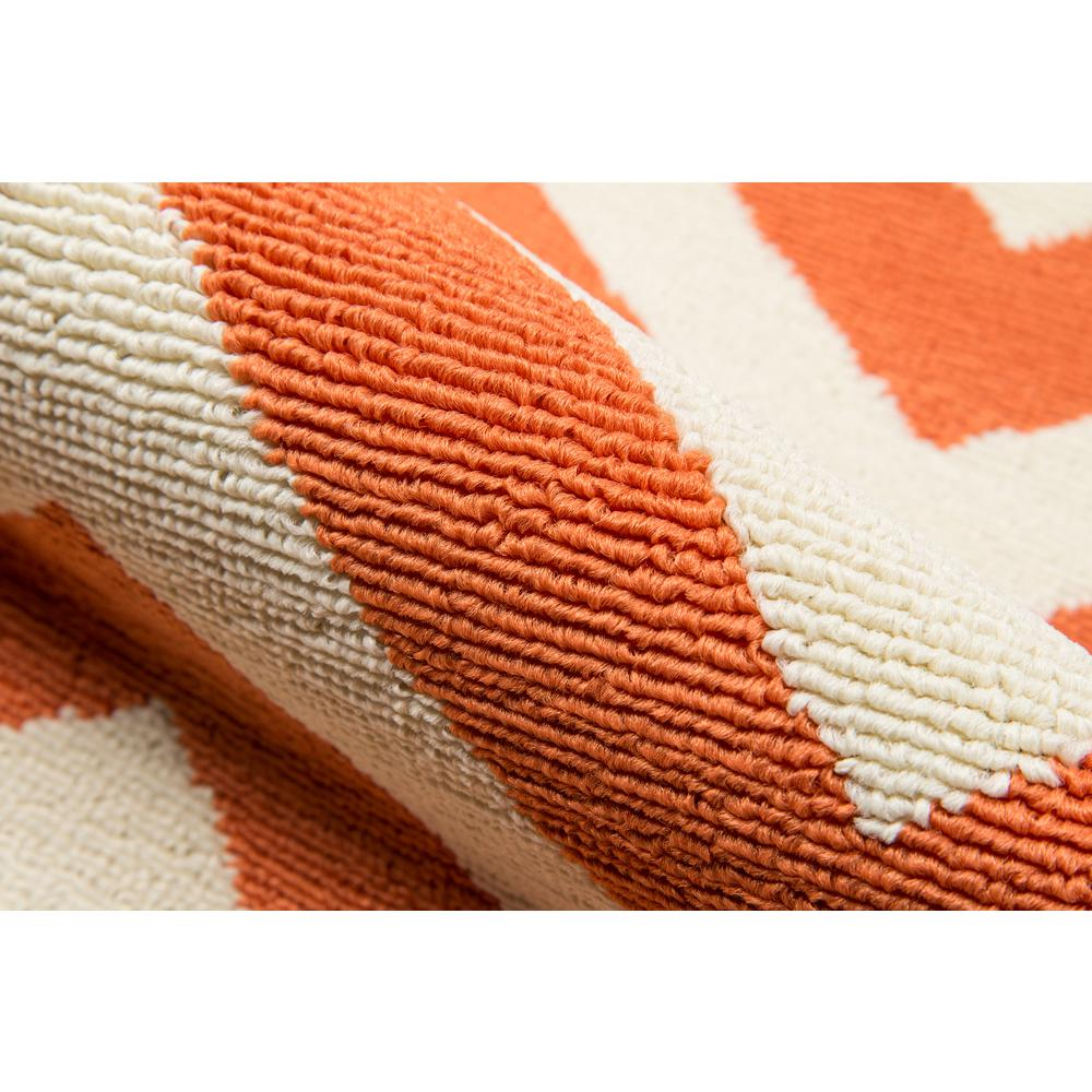 Orange - Exquisite Waves Pattern Indoor/Outdoor Modern Rug (7'10" X 10'10")