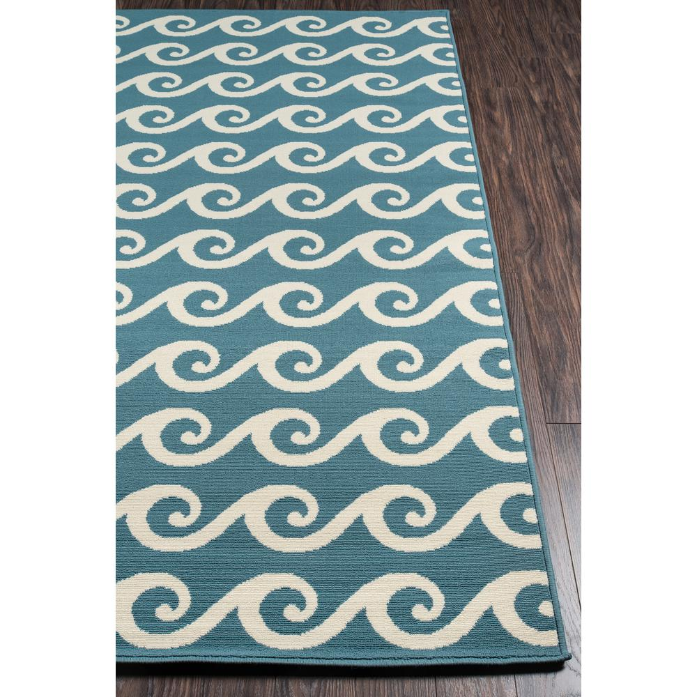 Blue - Exquisite S Waves Pattern Indoor/Outdoor Modern Runner Rug (2'3" X 7'6")
