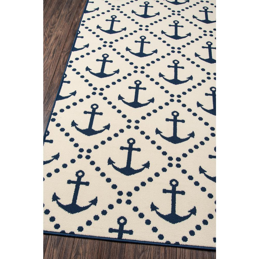 Ivory - Classic Anchors Pattern Indoor/Outdoor Modern Rug (3'11" X 5'7")