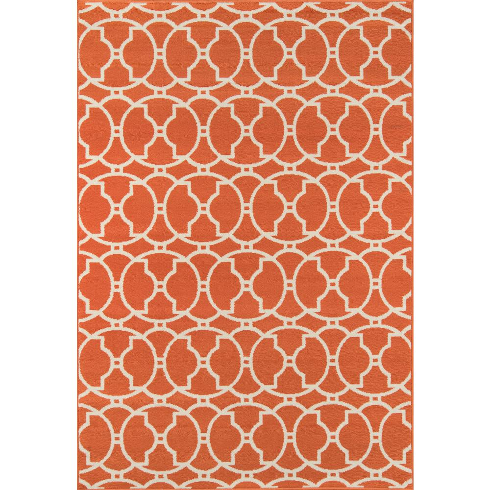 Orange - Stylish Trellis Pattern Indoor/Outdoor Modern Runner Rug (2'3" X 7'6")