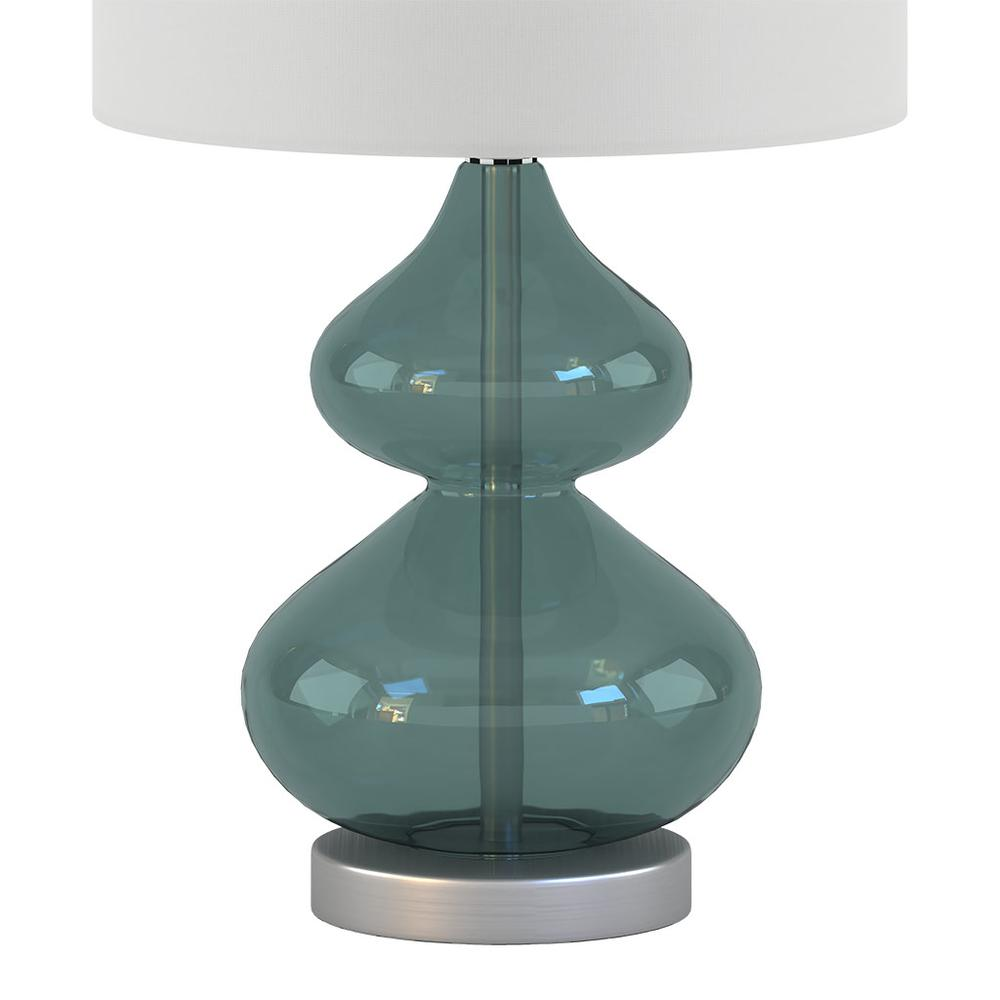 Blue Curvy Transitional Style Table Lamp Set (25.25"H)