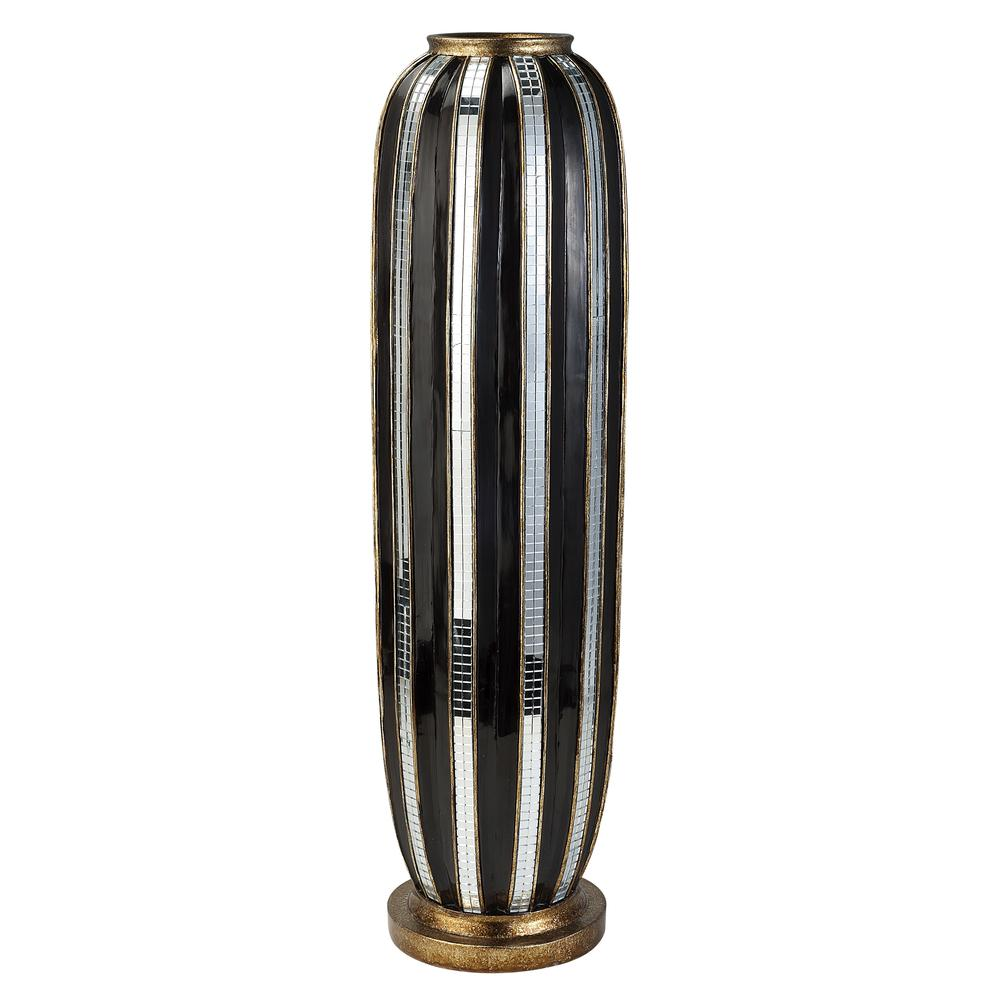 Cylinder Shape - Graceful Mirror Tile Stripes Design Decorative Vase (20")