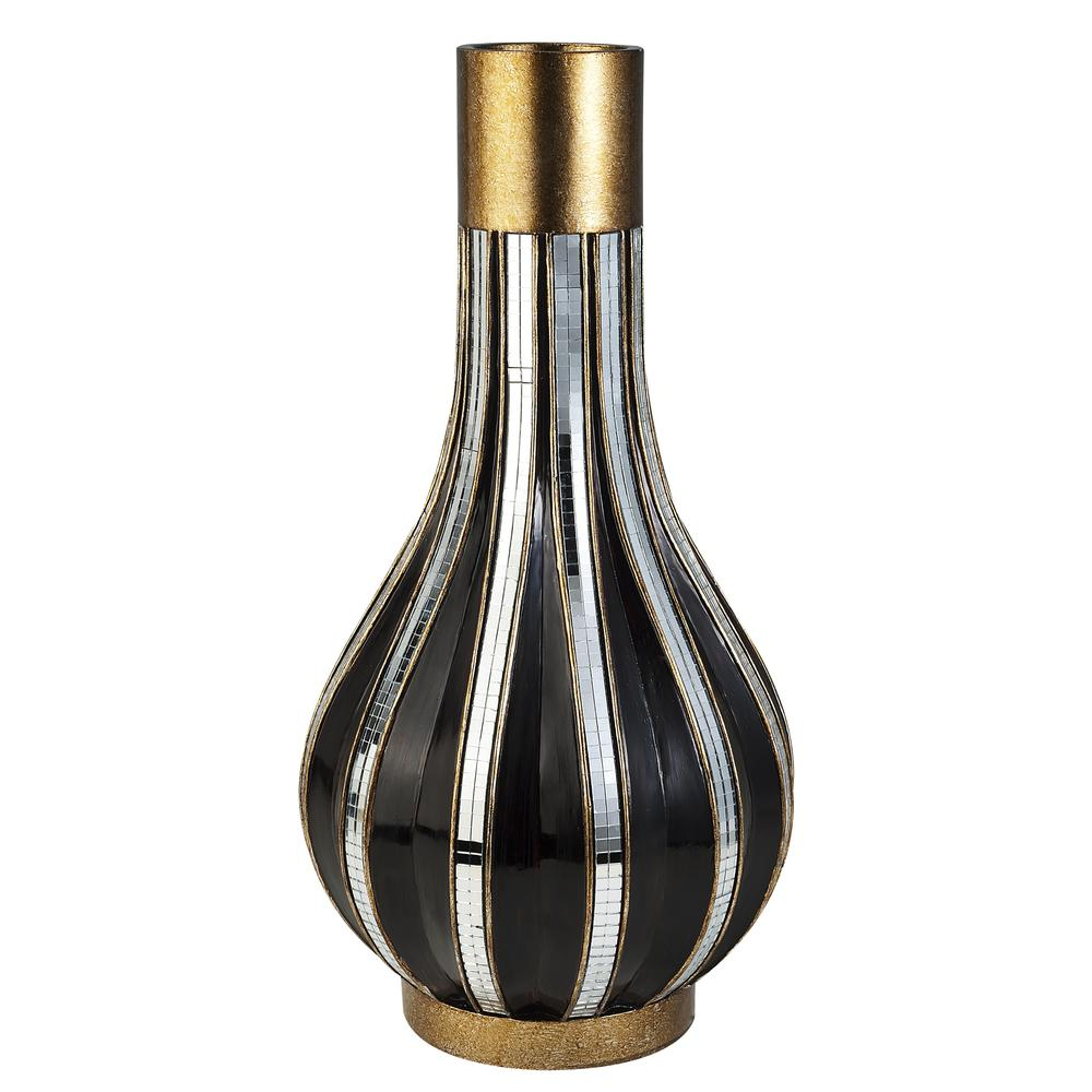 Graceful Mirror Tile Stripes Design Decorative Vase (16")