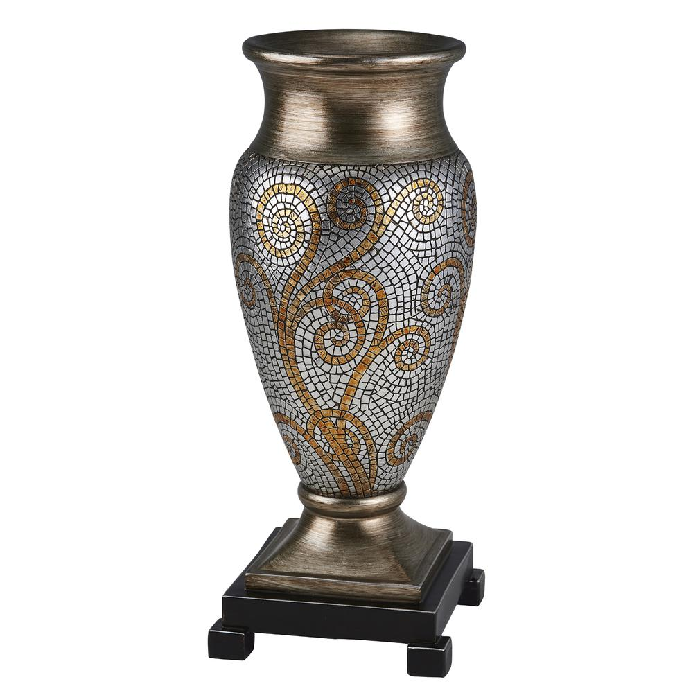 Golden Swirls Mosaic Vase (16")