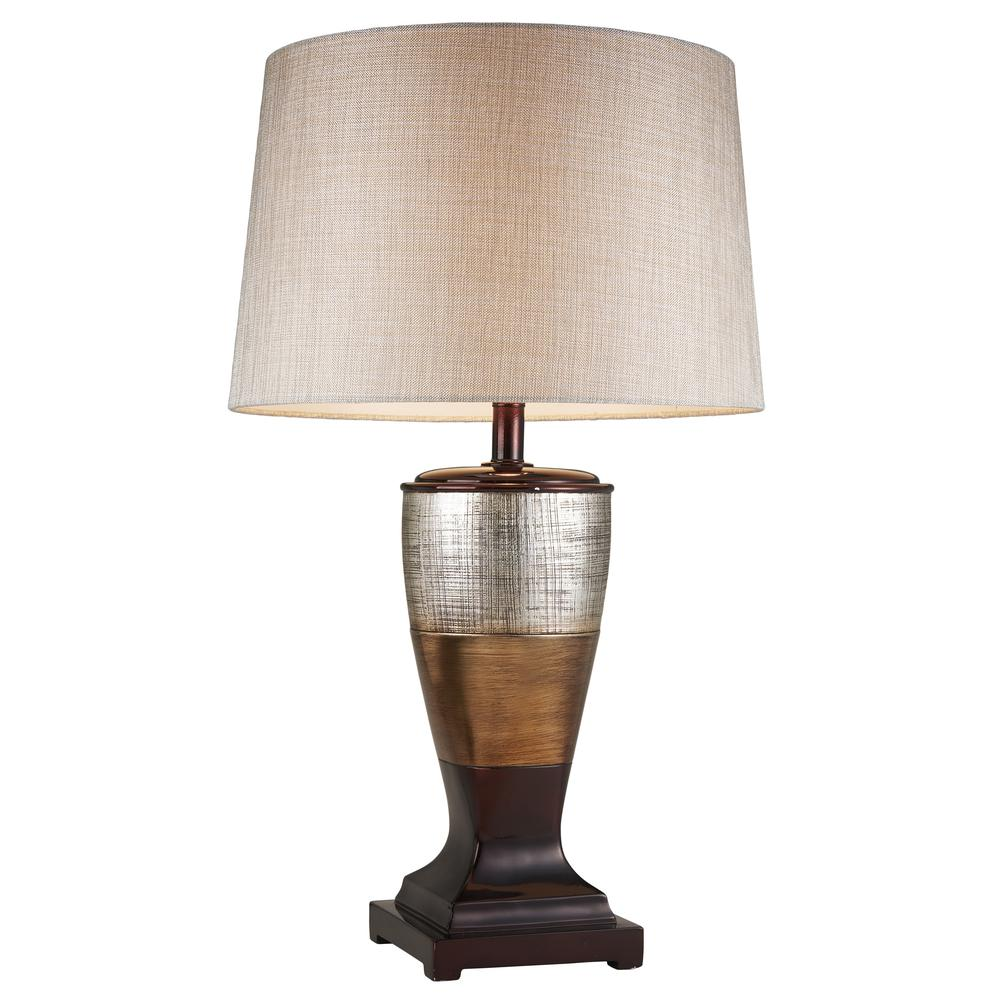 Beautiful Three-Tones Base Table Lamp (30.0"H)