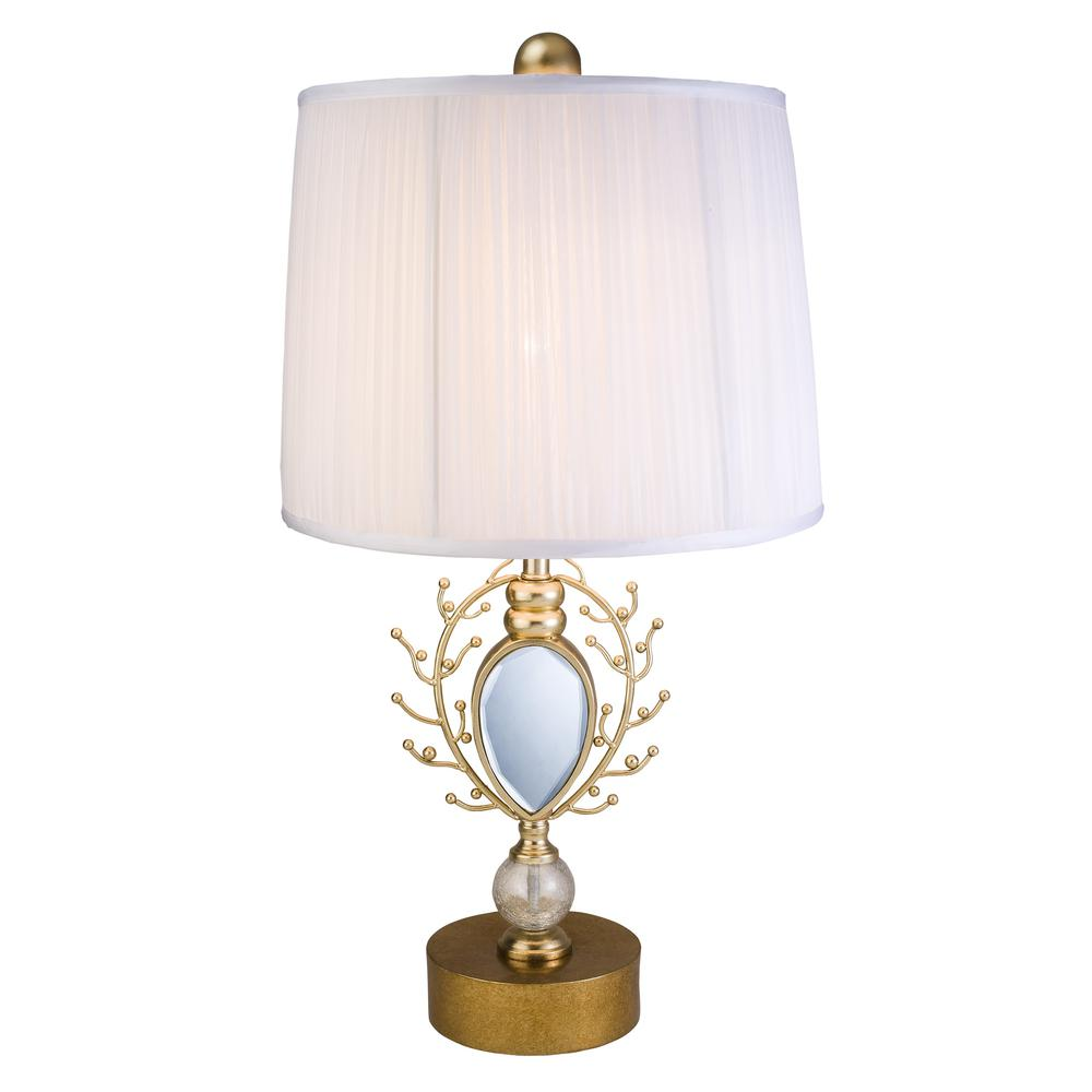 Gold Gemstone Embellished Table Lamp (27.75")