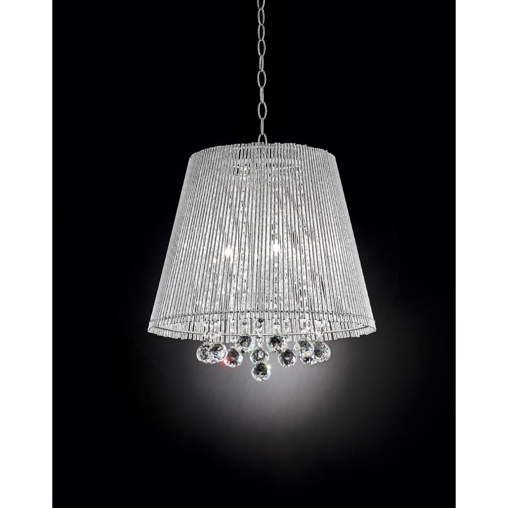 Modern Stylish Hanging Chandelier With Crystal Accents (18"W x 19"H)