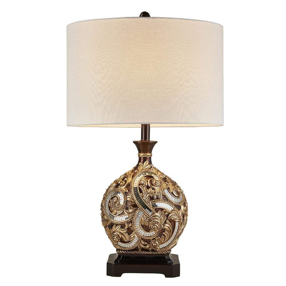 Exquisite Gold Leaf Pattern Table Lamp (29.5"H)