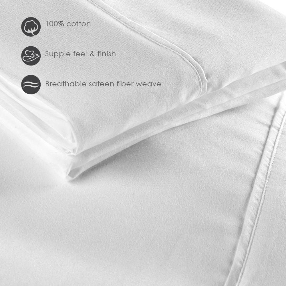 Palace Style Cotton Sheet Set (Queen) White