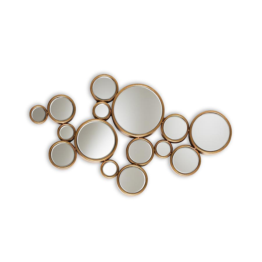 Gold - Timeless Cluster Bubble Design Wall Mirror (41" x 24")