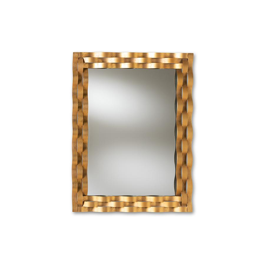 Gold - Ripple-Effect Radiant Wall Mirror (32" x 46")