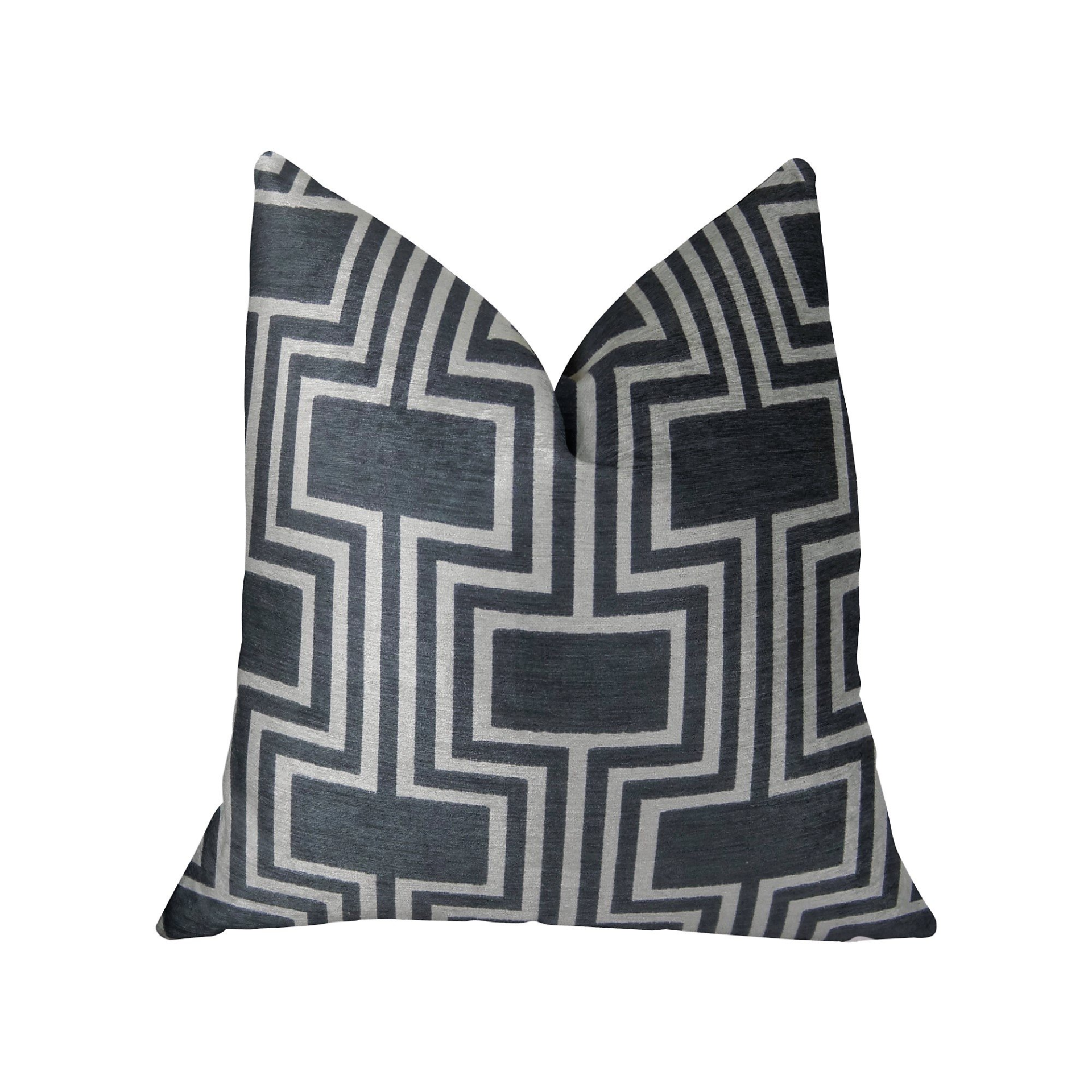 Black & Off-White Trellis Design Luxury Pillow (Multiple Size)