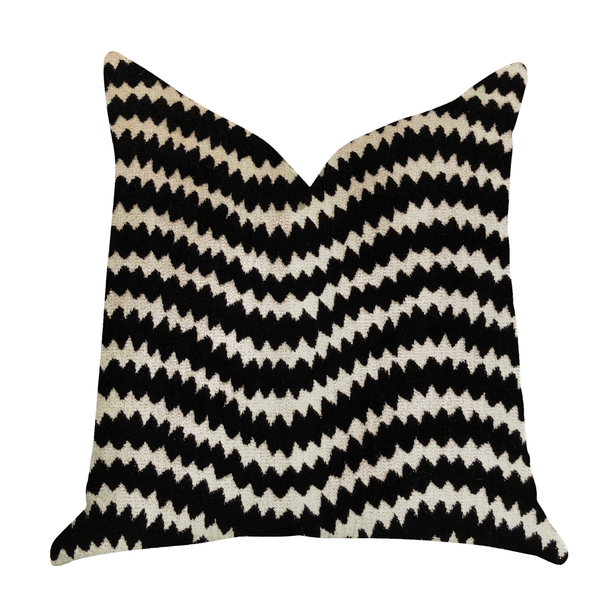 Black and Beige Turkish Fringe Luxury Pillow (Multiple Size)