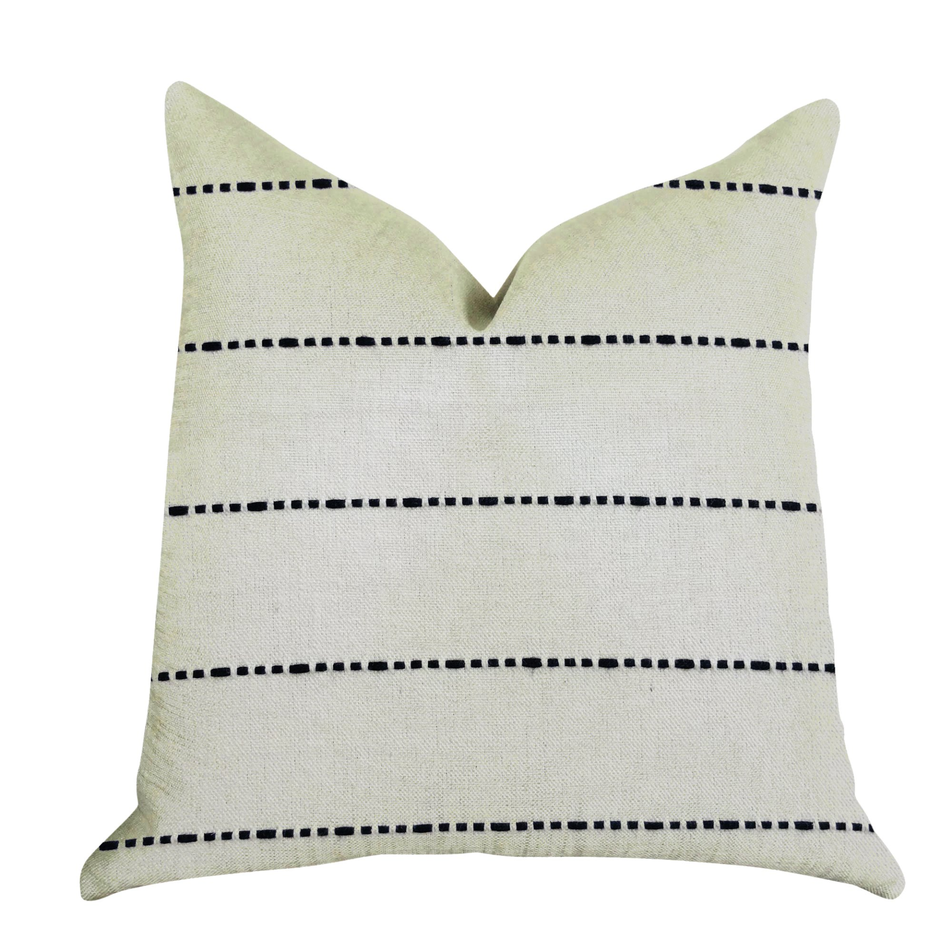 Black and Off-White Accent Luxury Pillow (Multiple Size)