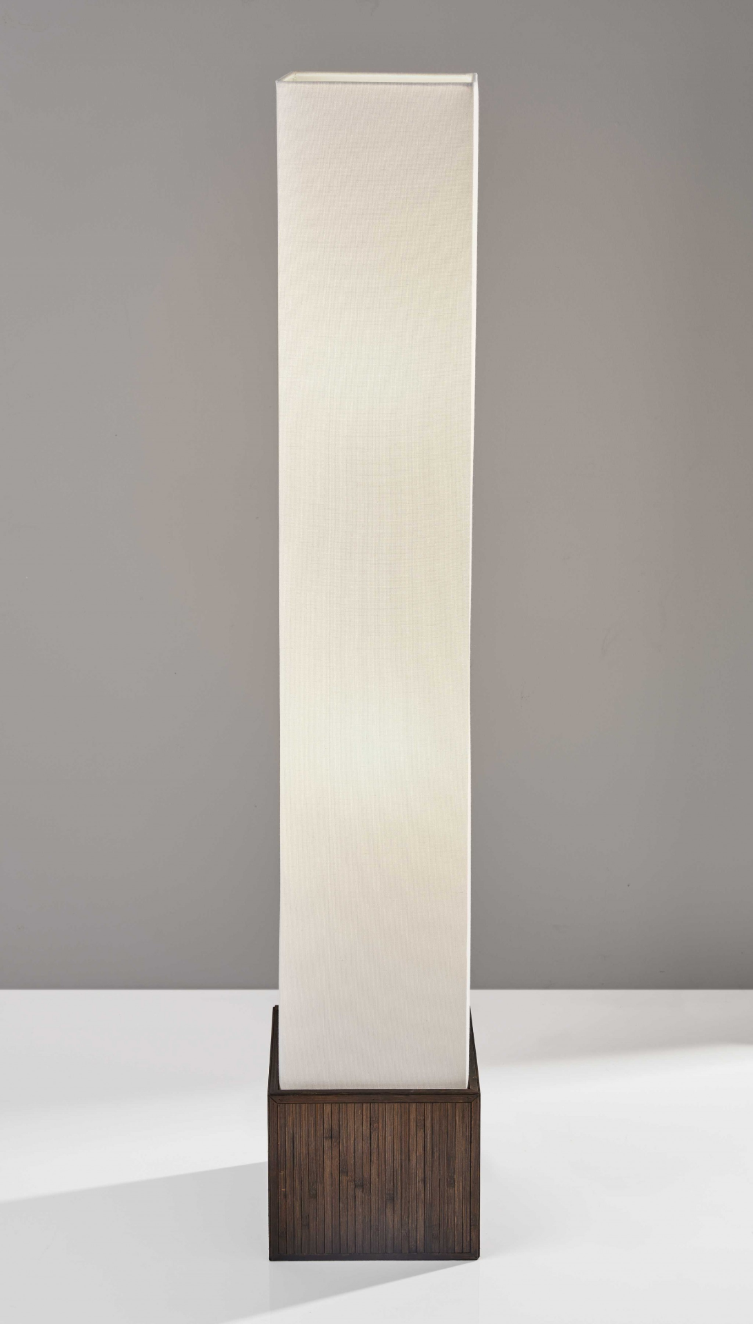 Classy Two Light Rectangular Column Floor Lamp With Brown Base (50"H)