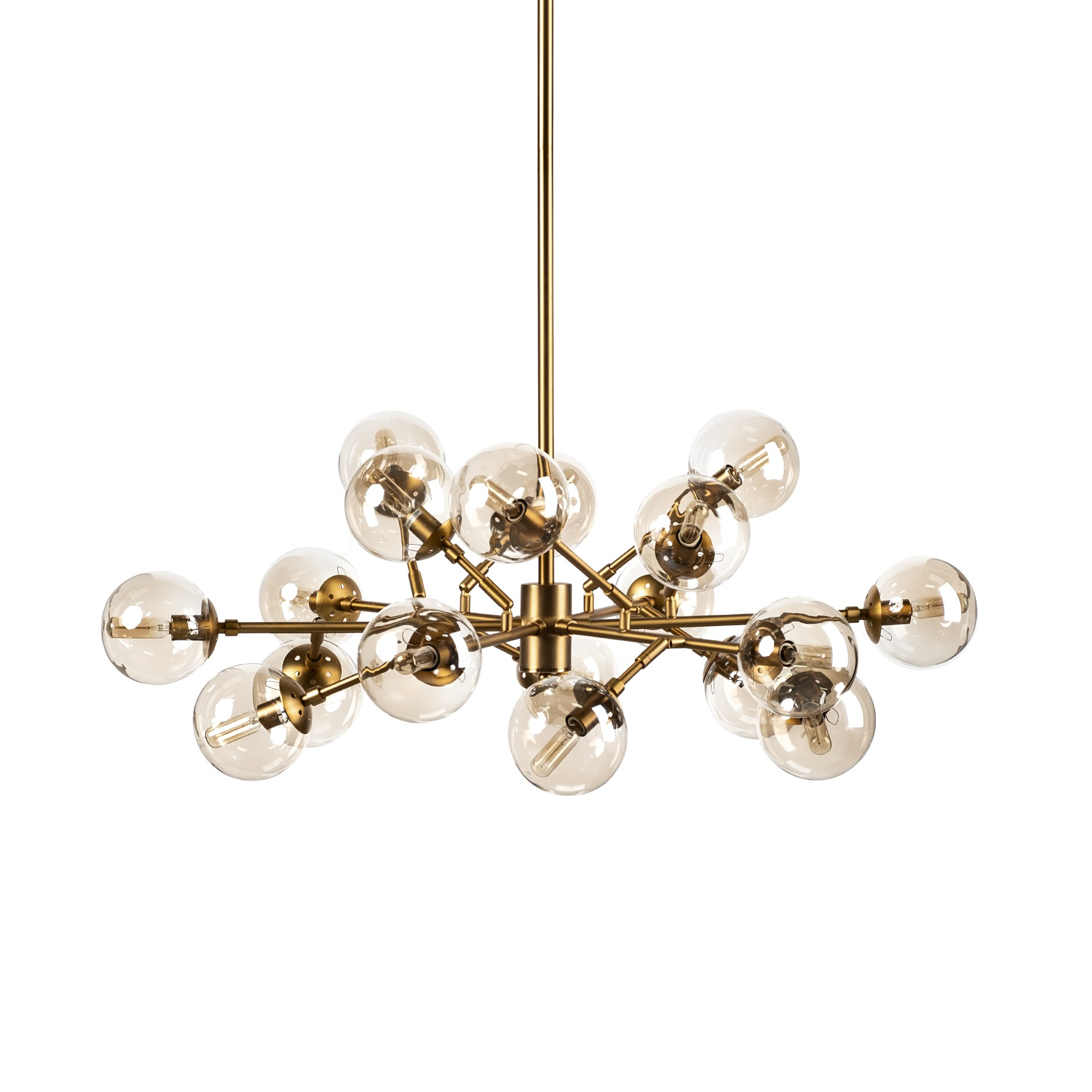 Gold - Contemporary Eighteen Bulb Hanging Chandelier (50.5"W x 16.0"H)