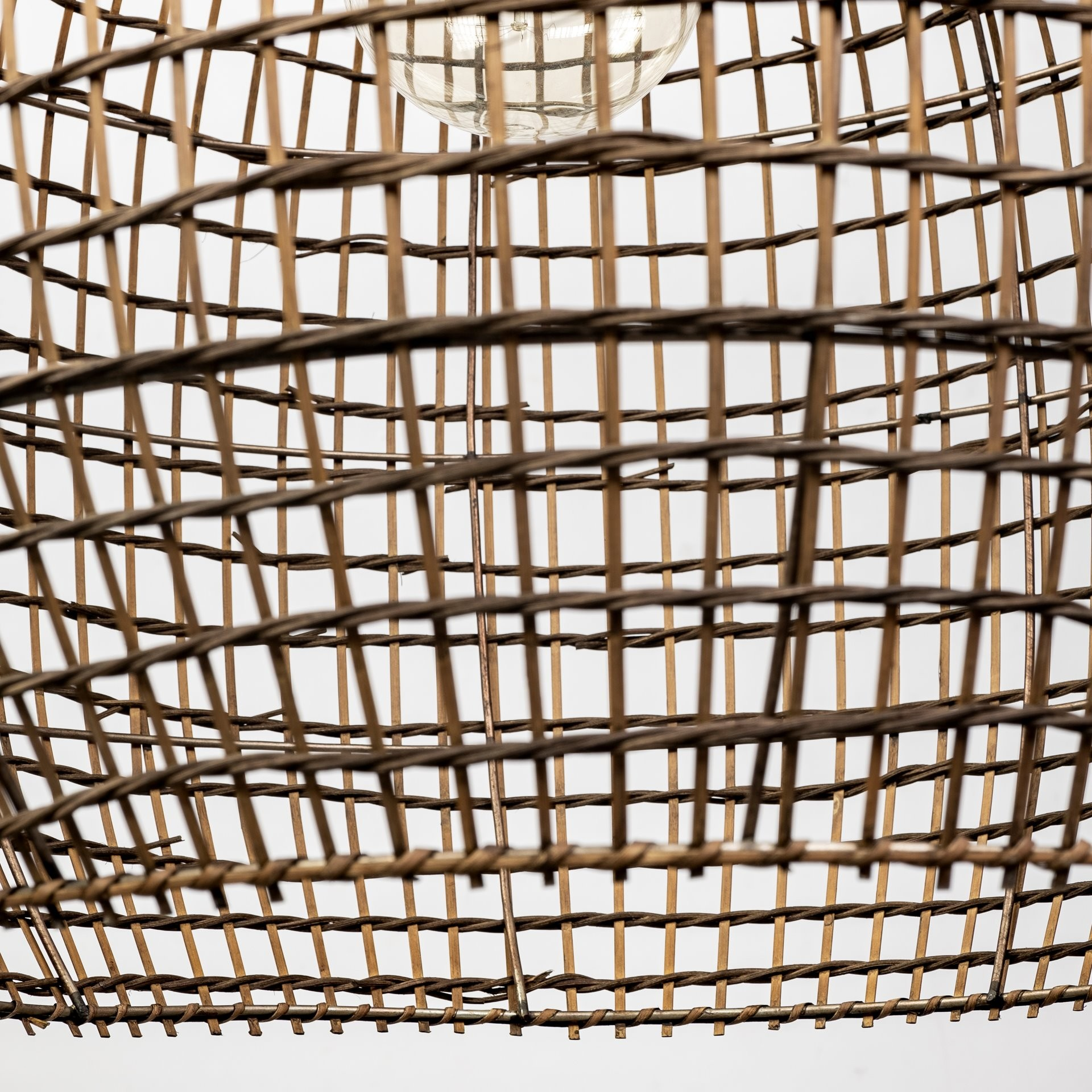 Basket Inspired Oval Metallic Hanging Pendant Light (24"Wx70"H)