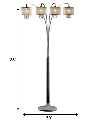 Lavish Four Light Arch Design Floor Lamp (88"H)