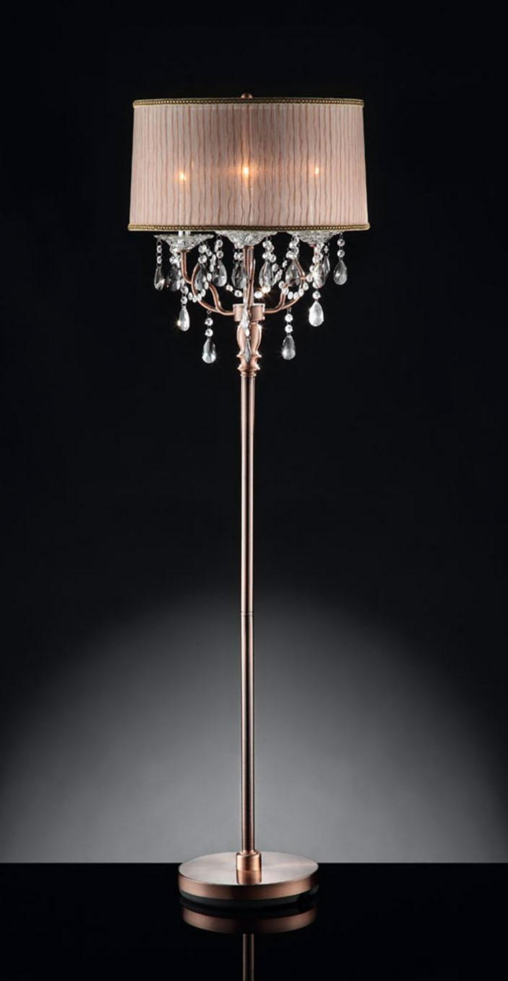 Pink - Classic Three Light Candelabra Floor Lamp (62"H)