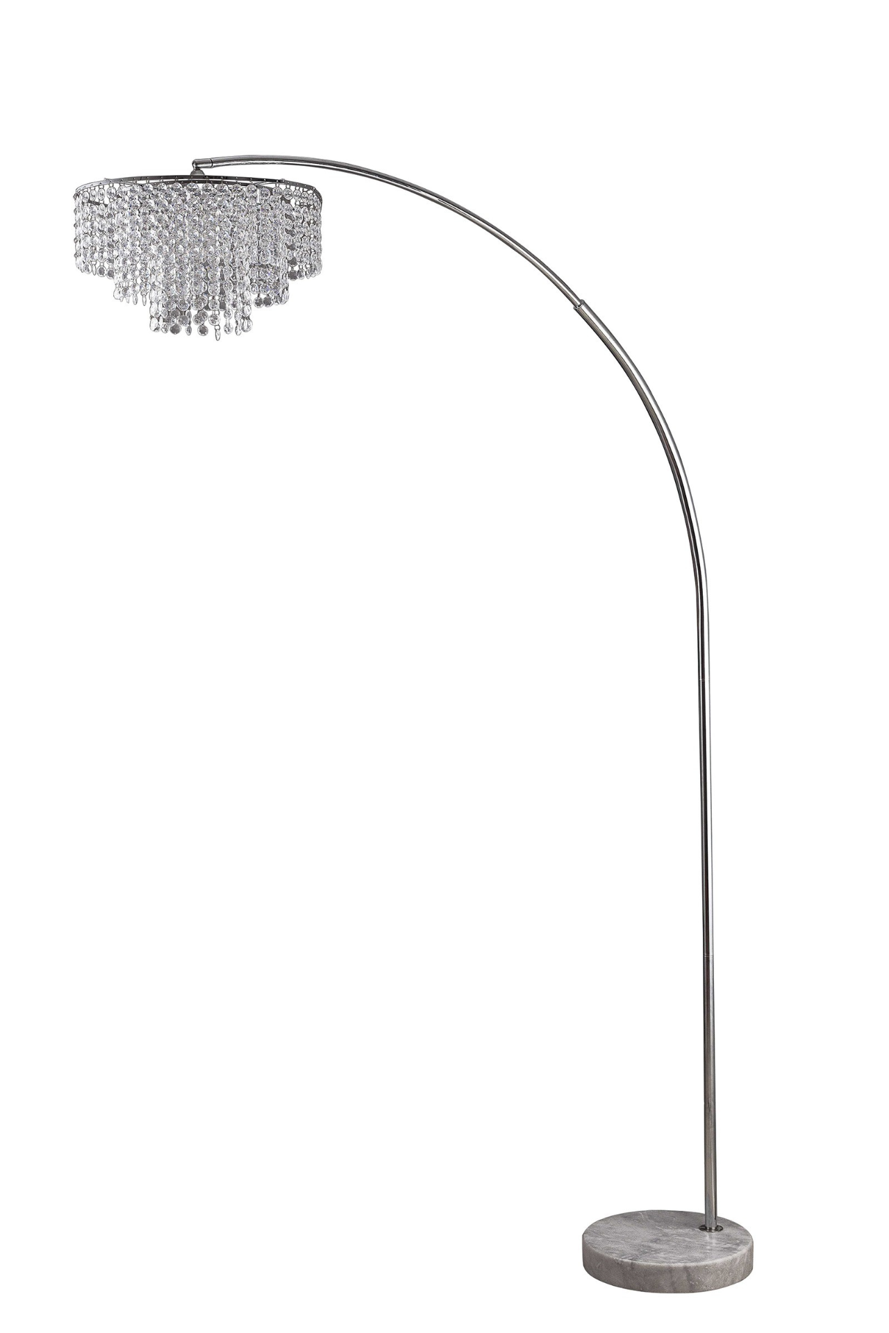 Glamorous Arc Design Floor Lamp With Crystals (86"H)