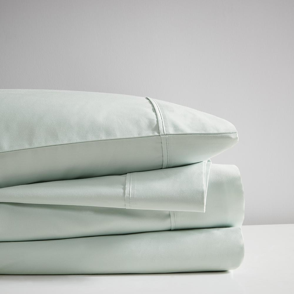 Soft Green - Premium Wrinkle Resistant Cotton Sateen Sheet Set (King)