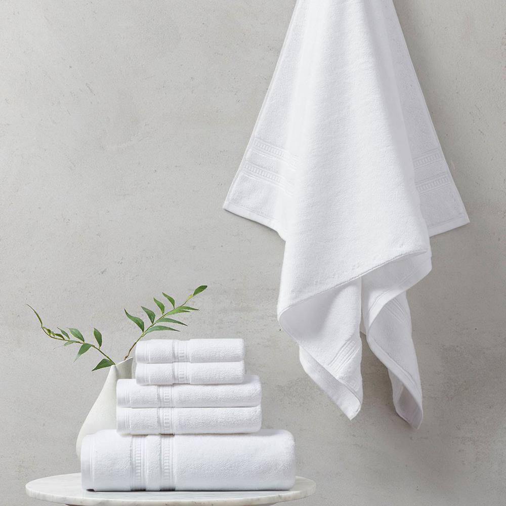 White - Uniquely Soft Cotton Feather Towel Set (6 Piece)