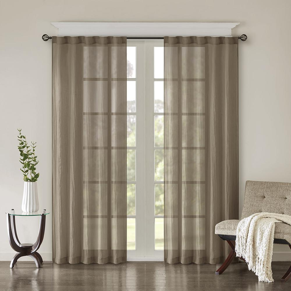 Taupe - Chic Crushed Sheer Curtain Panel Pair (95")