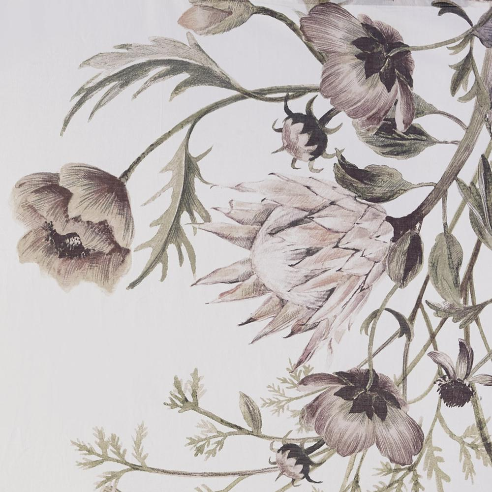 Soft Blush & Ivory - Romantic Floral Cotton Shower Curtain (72"x72")