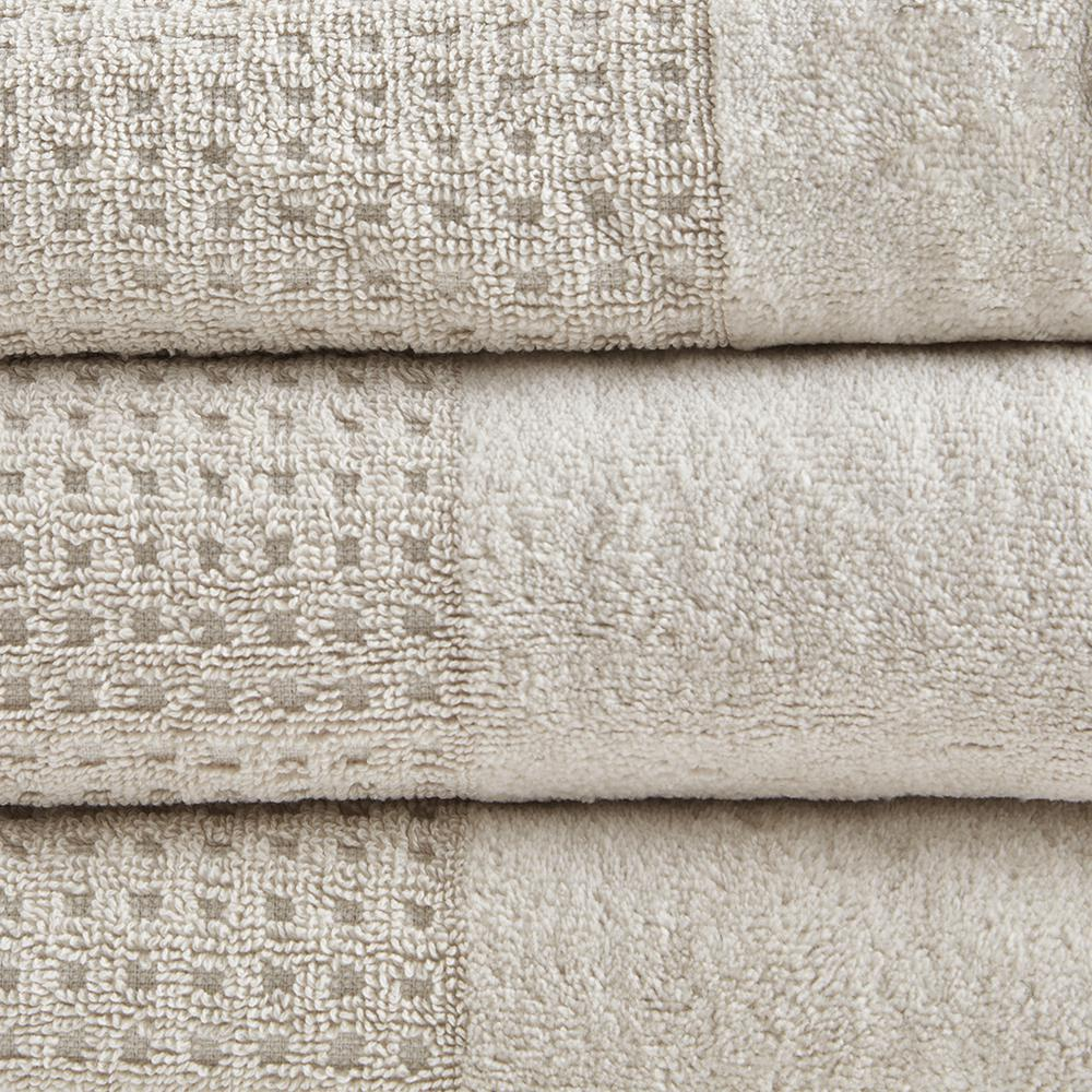 Taupe - Exquiste Waffle Combed Jacquard Design (6 Piece)