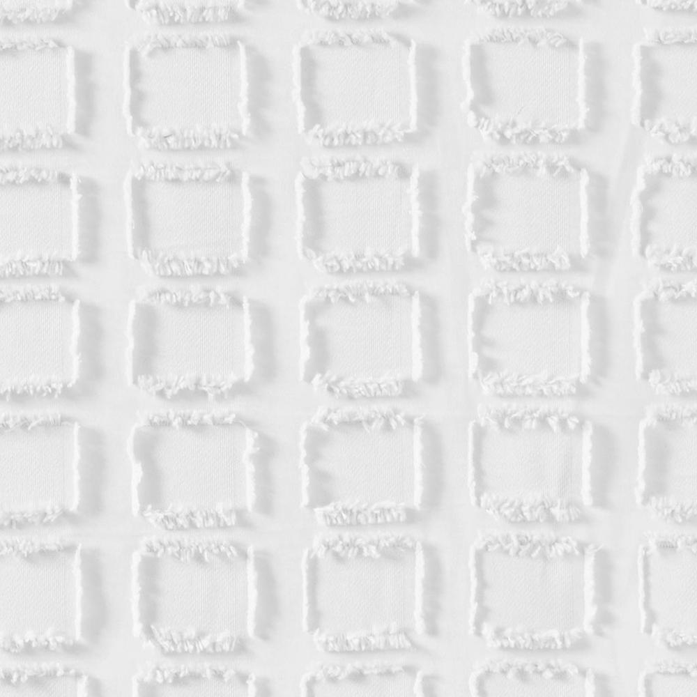 White - Contemporary Woven Square Geometric Shower Curtain (72"x72")
