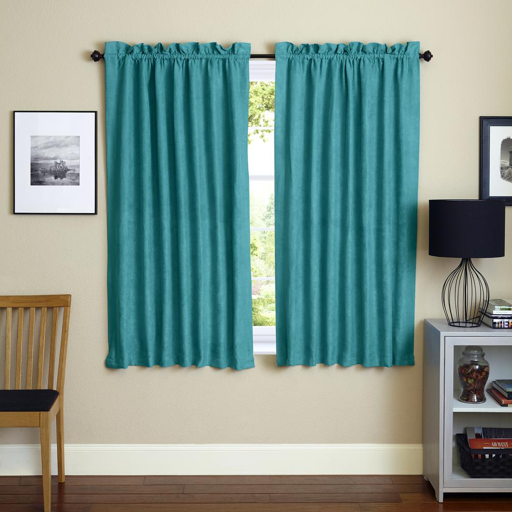 Blue - Timeless Cotton Blend Curtain Panel Pair (63")