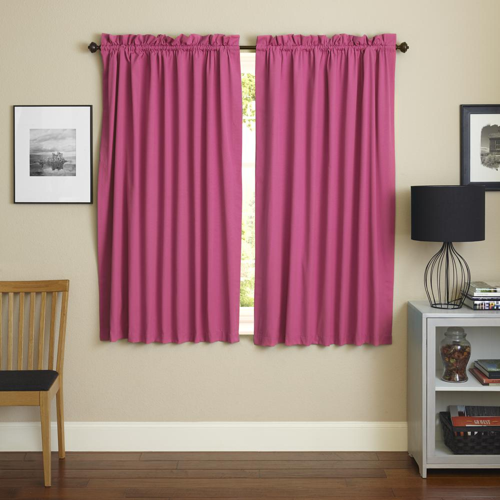 Pink - Timeless Cotton Blend Curtain Panel Pair (63")