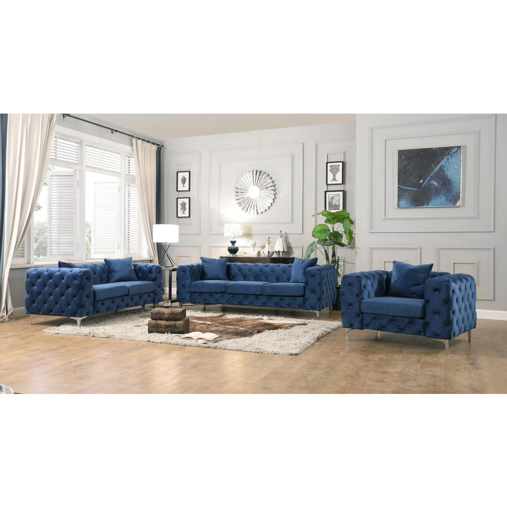 Blue - Timeless Tufted Loveseat Sofa (63")