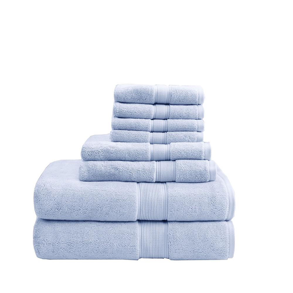Signature Cotton Towel Set (8 Piece) Light Blue