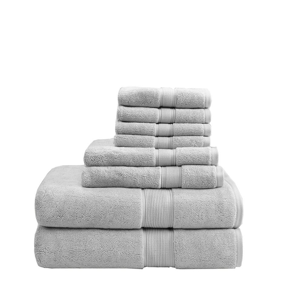 Light Grey - Spa Quality Signature Cotton Bath Towel Set (8 Piece)