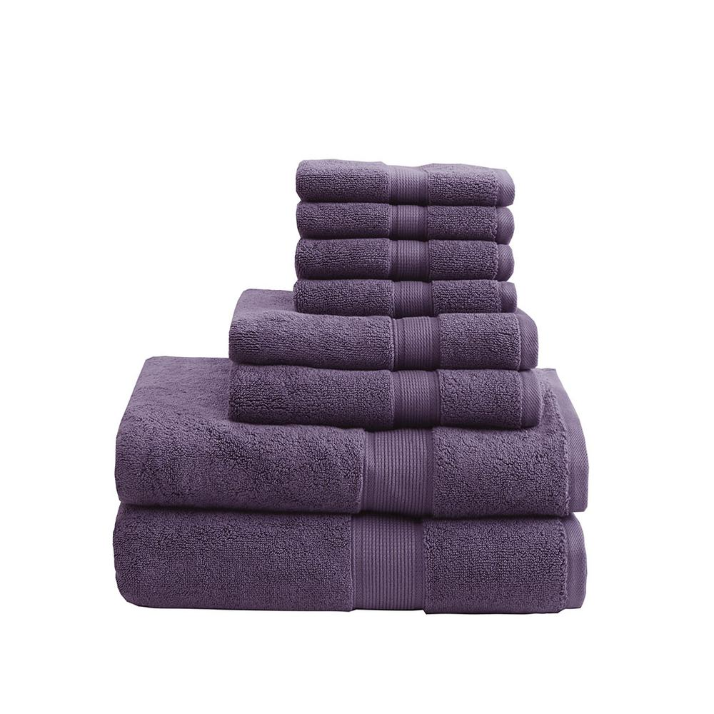 Purple - Spa Quality Signature Cotton Bath Towel Set (8 Piece)