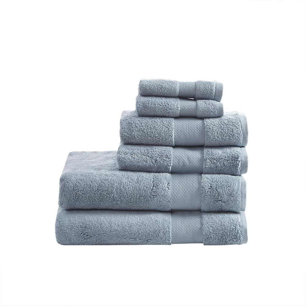 Blue - Signature Turkish Cotton Bath Towel Set (6 Piece)