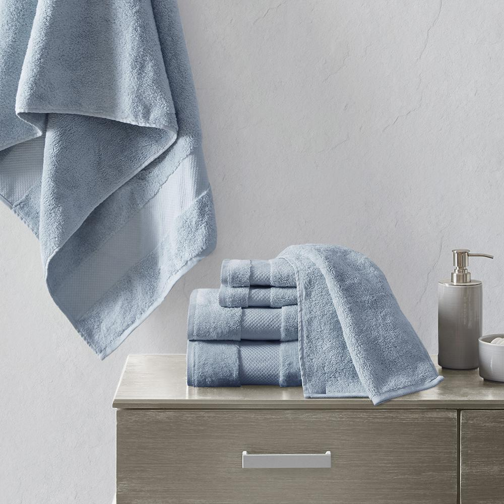 Blue - Signature Turkish Cotton Bath Towel Set (6 Piece)