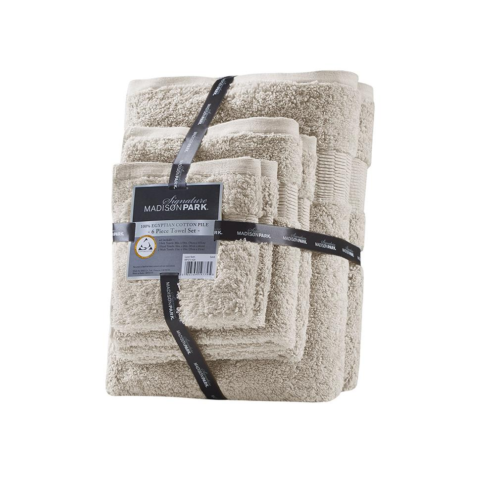Tan - Luxurious Egyptian Cotton Bath Towel Set (6 Piece)